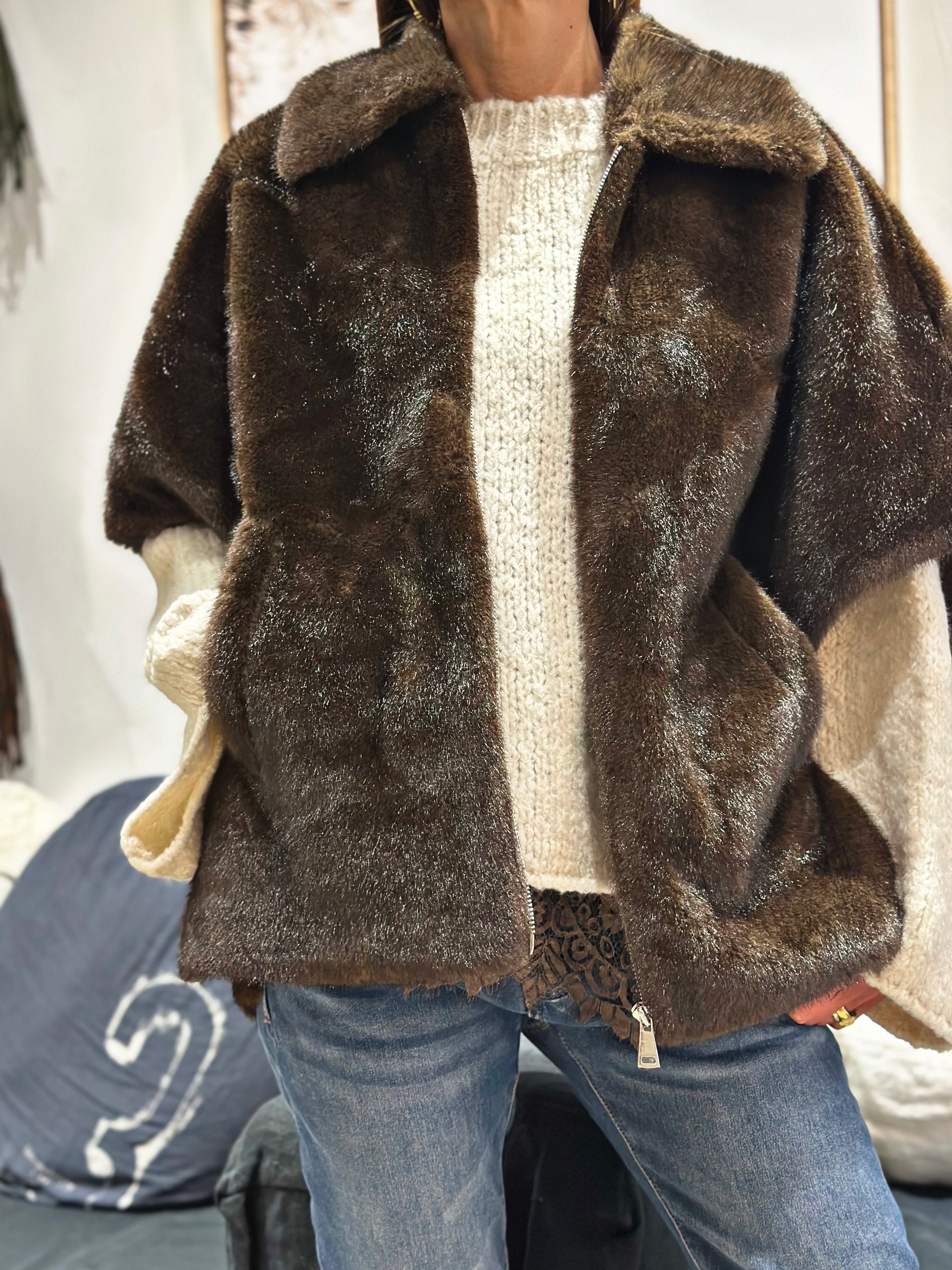 Veste/Poncho MAYA Choco