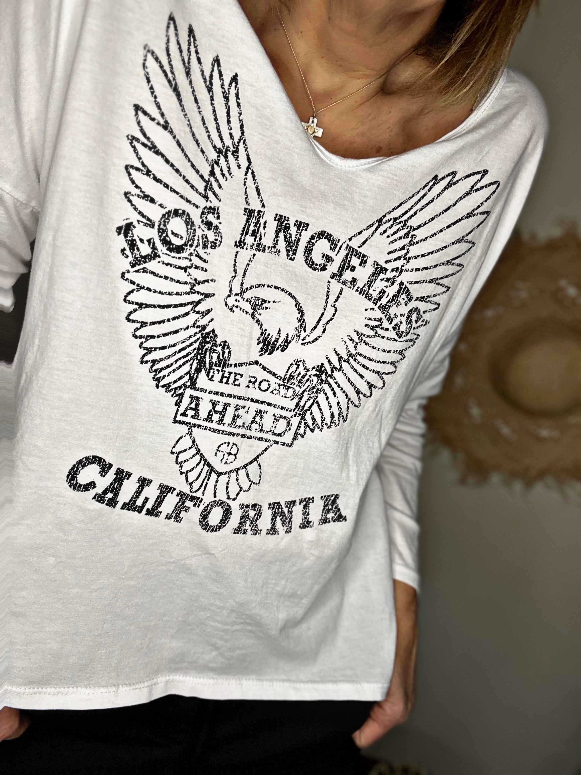 Tee shirt CALIFORNIA Blanc/Noir