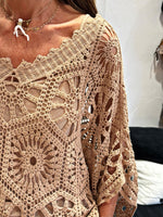 Charger l&#39;image dans la galerie, Pull crochet ZARA Camel
