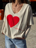 Charger l'image dans la galerie, Pull LOVE Ecru/Rouge
