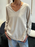 Charger l'image dans la galerie, T-shirt manches longues Beige - ILONA
