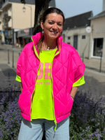 Charger l&#39;image dans la galerie, Doudoune manches courtes FIZZ Fuchsia fluo
