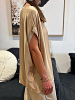 Charger l&#39;image dans la galerie, Top satiné SERENITE Camel
