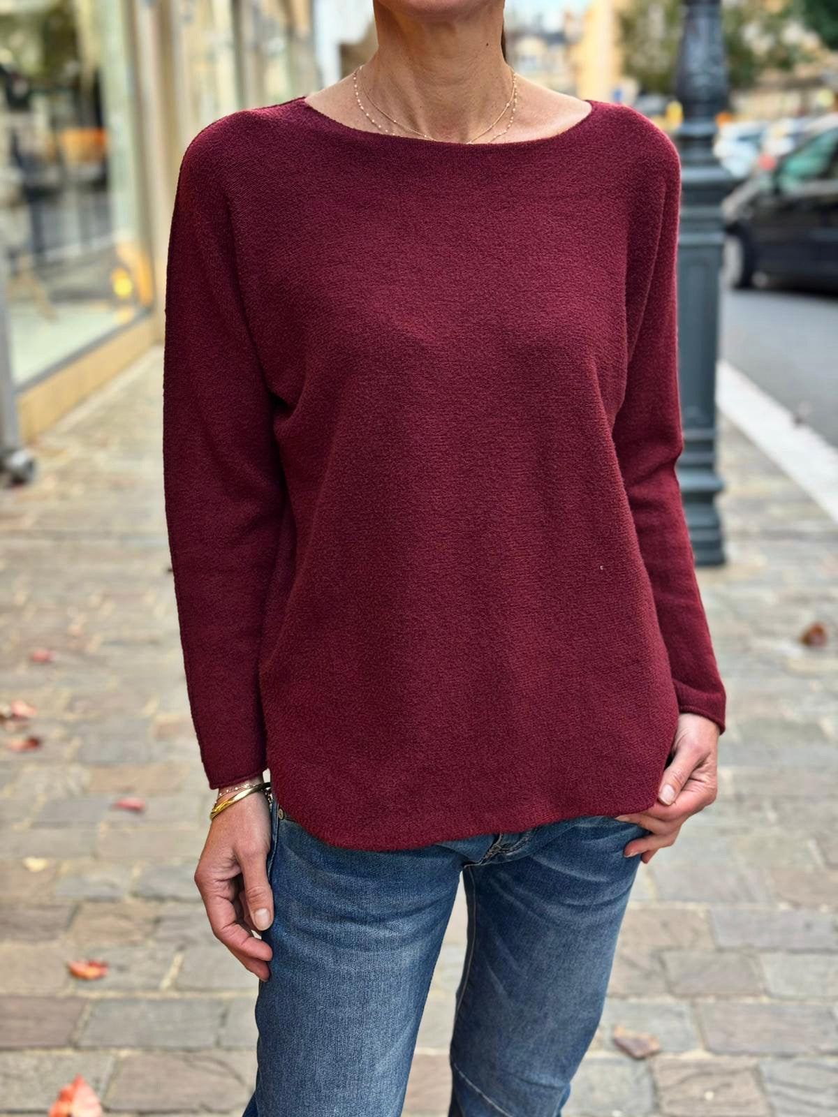 Pull doux LINO Bordeaux