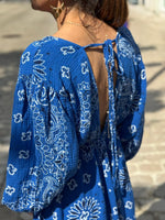 Charger l'image dans la galerie, Robe longue gaze de coton bleu - NERYS
