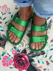 Sandales pailletées DINA Vert