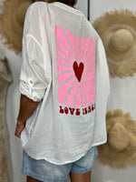 Charger l'image dans la galerie, Chemise LOVE PEACE Blanc
