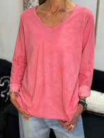 Charger l'image dans la galerie, T-shirt manches longues Framboise - ILONA
