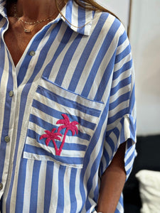 Chemise TAKE ME TO PARIS Bleu ciel