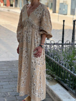 Charger l'image dans la galerie, Robe longue gaze de coton camel - NERYS
