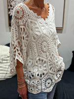 Charger l&#39;image dans la galerie, Pull crochet ZARA Blanc
