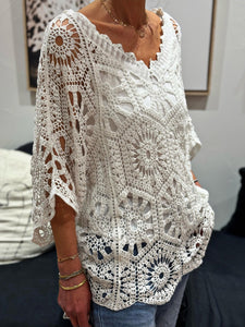 Pull crochet ZARA Blanc