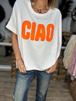Charger l&#39;image dans la galerie, Tee shirt LEONIE Blanc/Orange

