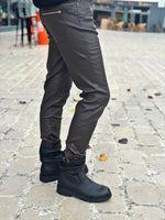 Charger l&#39;image dans la galerie, Pantalon simili cuir MAX Choco
