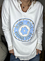 Charger l&#39;image dans la galerie, Tee shirt ROCK &amp; ROLL Blanc Bleu
