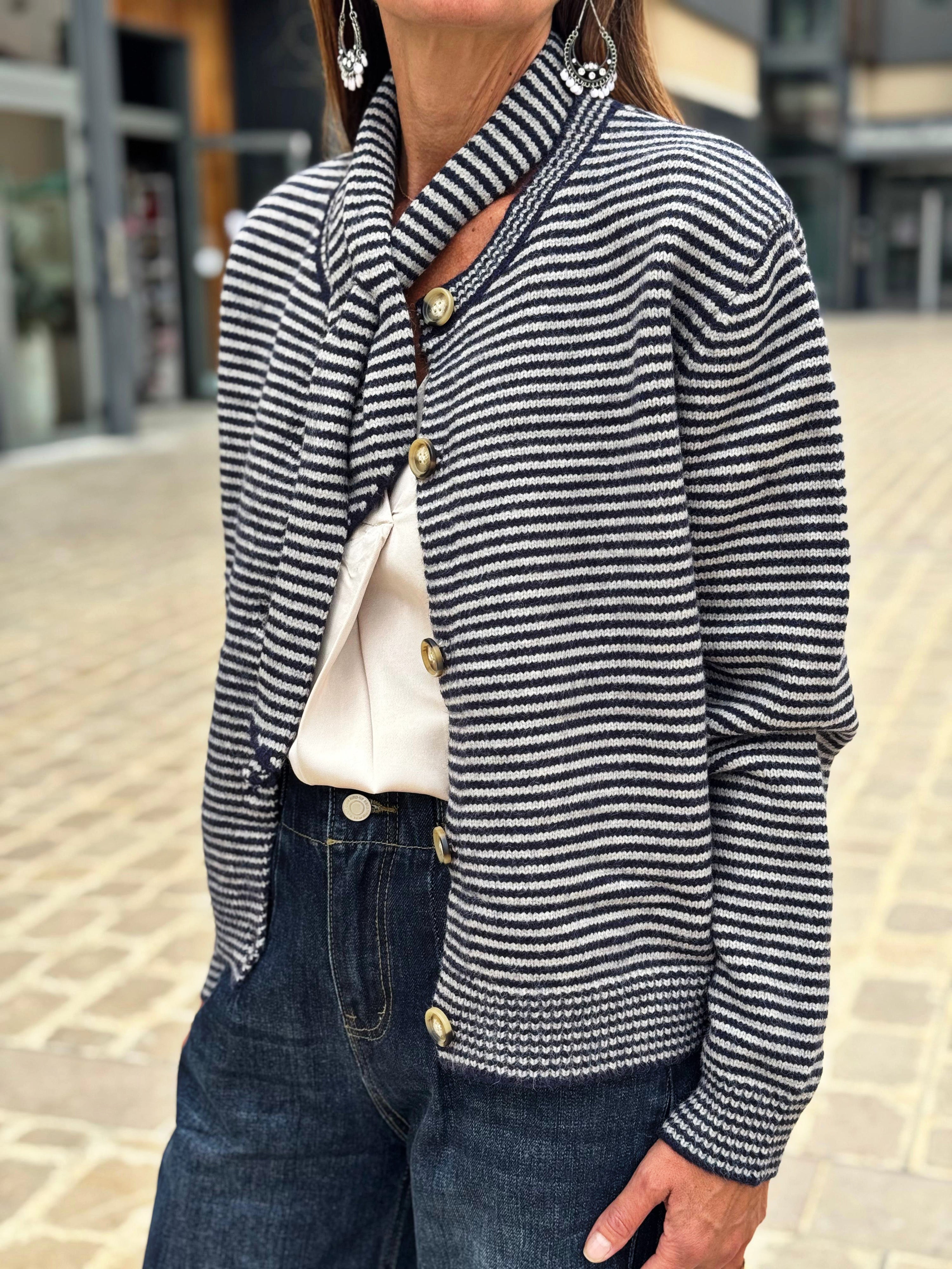 Ensemble Gilet et Echarpe FELIX Marine Gris