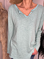Charger l&#39;image dans la galerie, Pull fin ou Tee shirt épais LEON Turquoise clair
