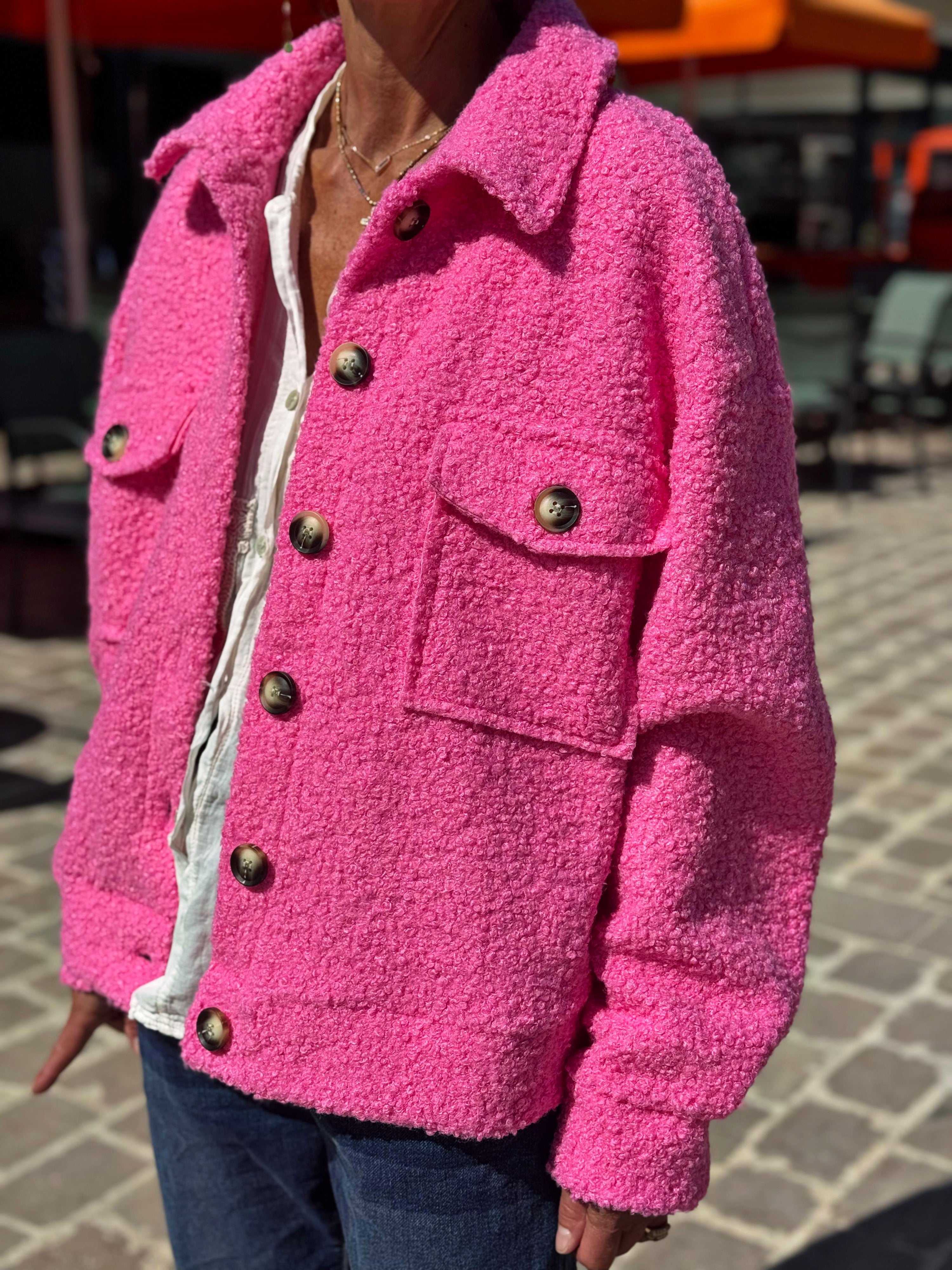 Blouson bouclette GAB Rose malabar
