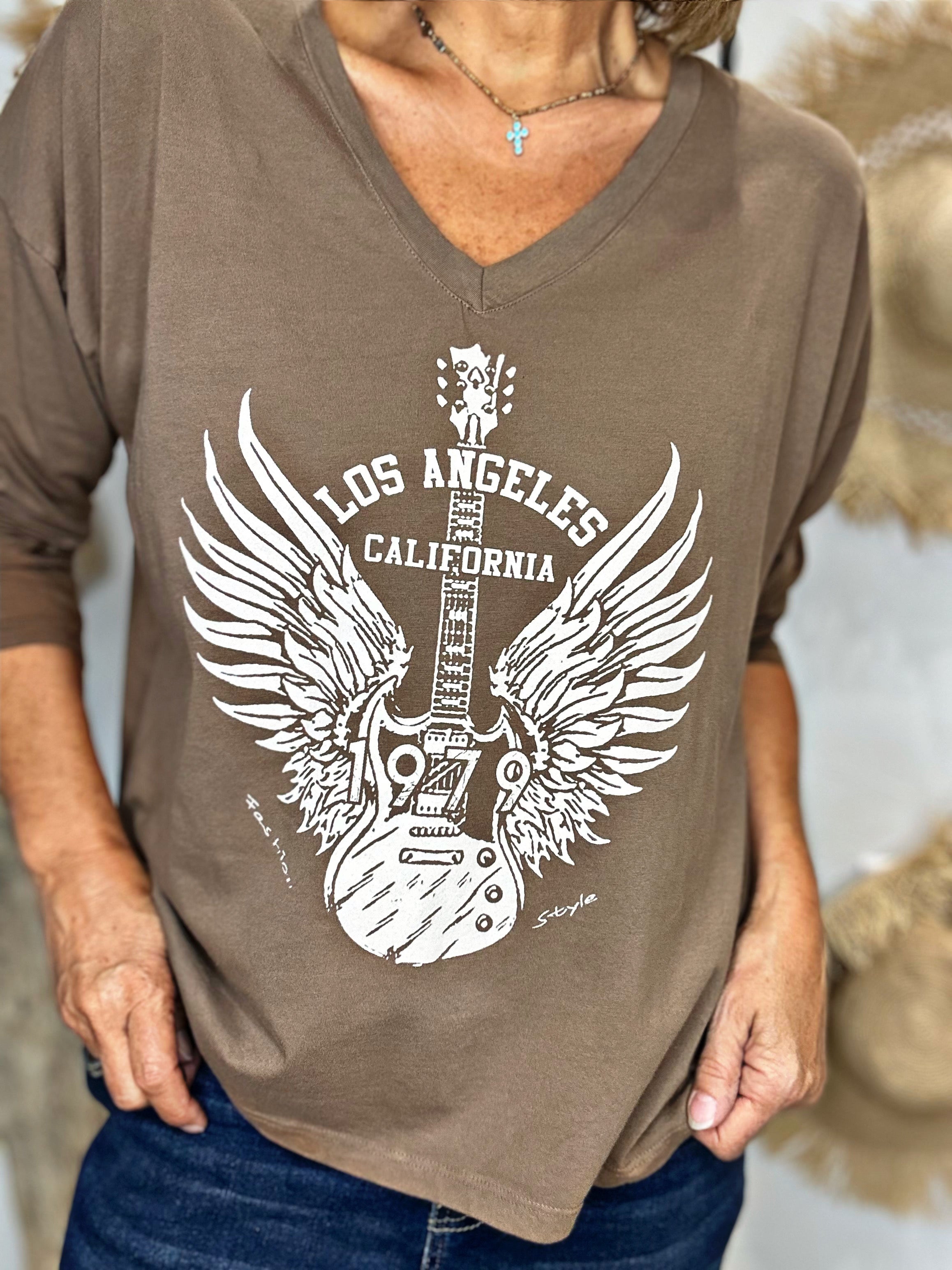 Tee shirt LOS ANGELES Taupe