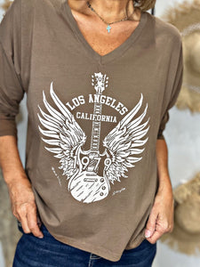 Tee shirt LOS ANGELES Taupe