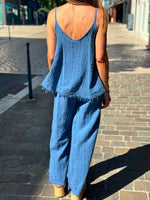Charger l'image dans la galerie, Ensemble top et pantalon Bleu - JANEL
