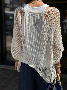 Pull maille ajourée ZAC Blanc