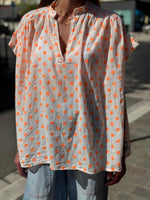Charger l'image dans la galerie, Blouse Lait à pois orange - AUREA
