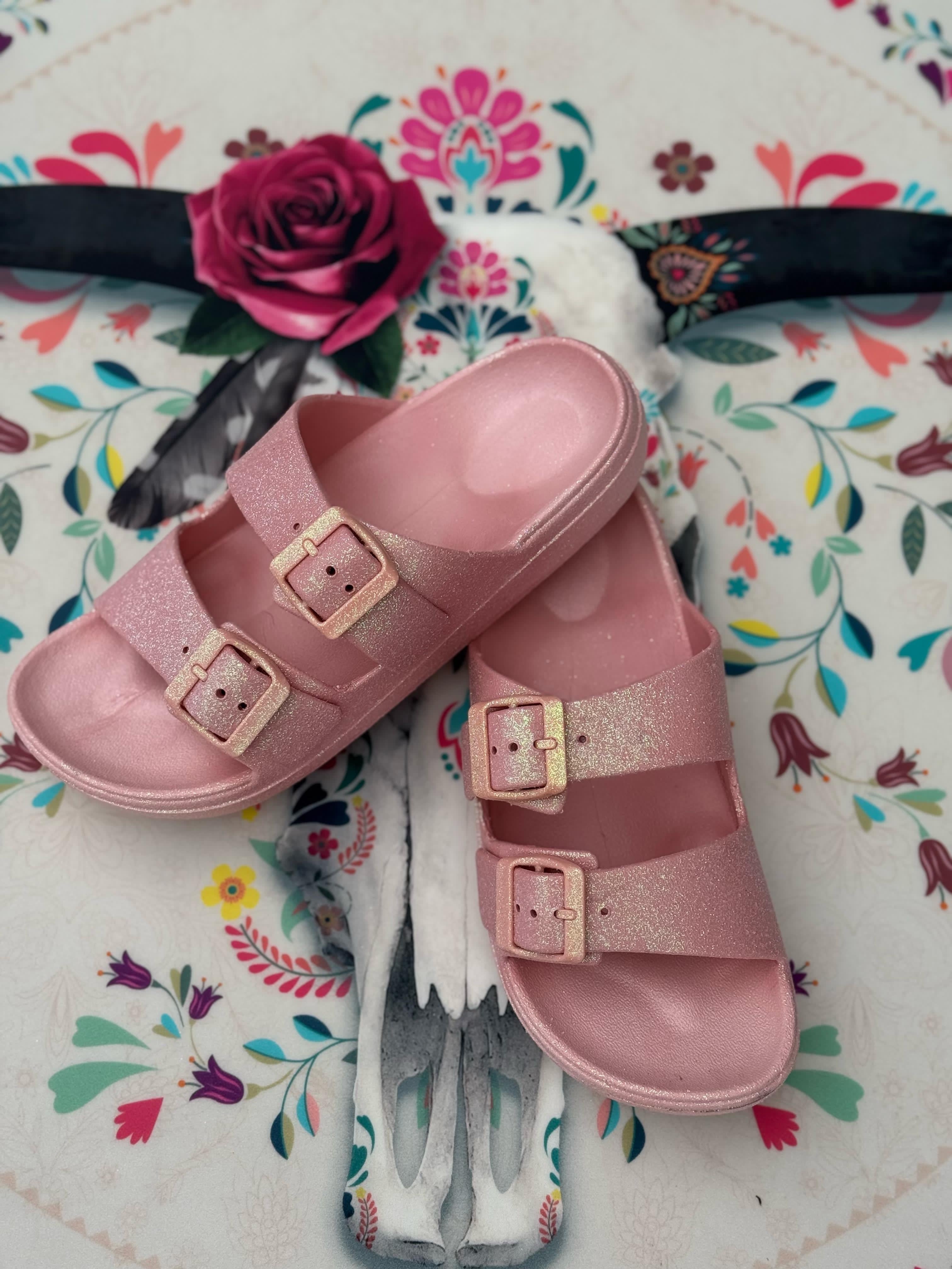 Sandales pailletées DINA Rose