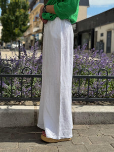 Pantalon gaze de coton YAGO Blanc