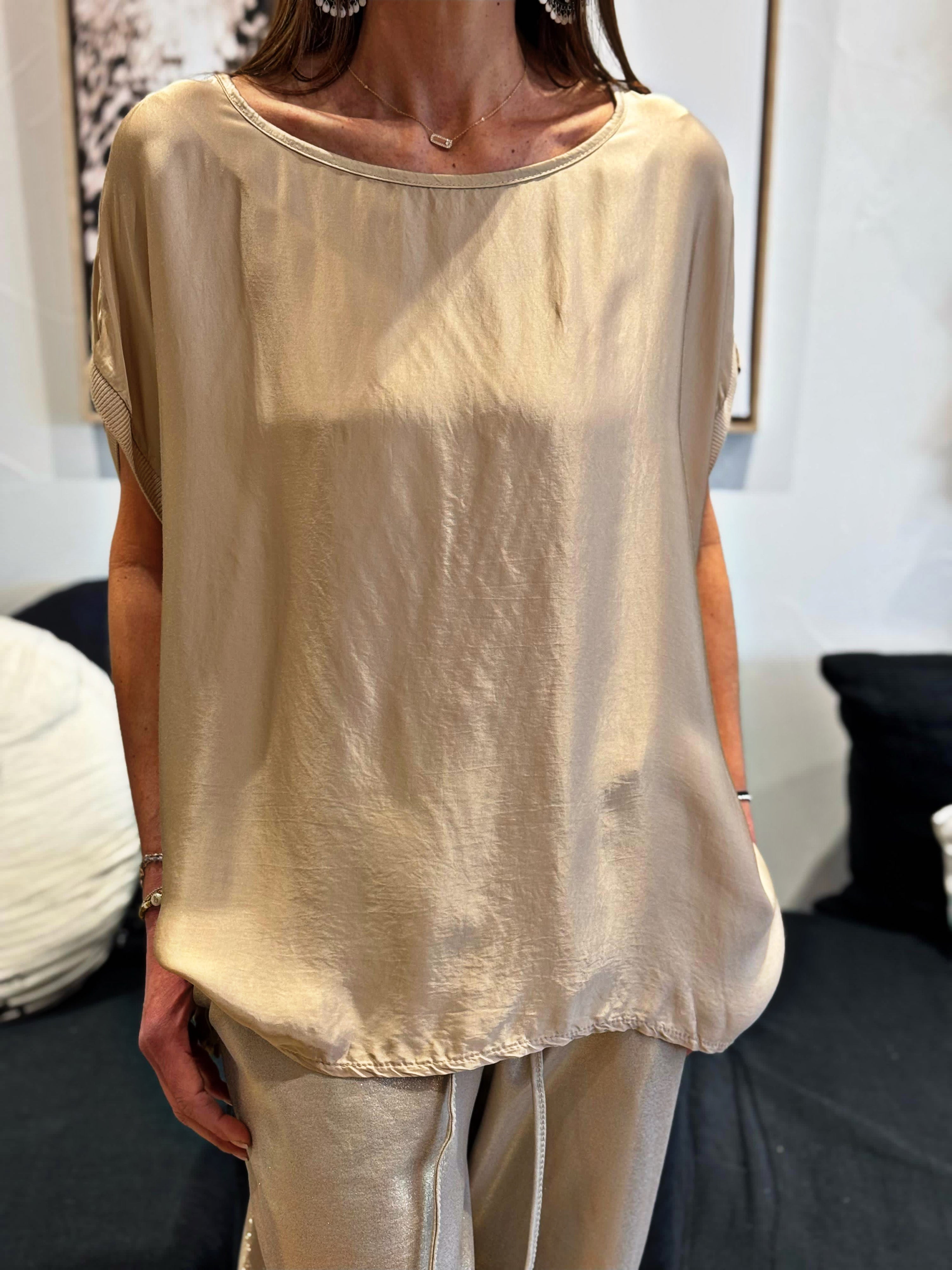 Top satiné SERENITE Camel