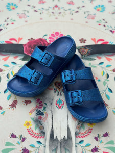 Sandales pailletées DINA bleu