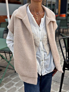Veste sans manches LYNA Beige clair
