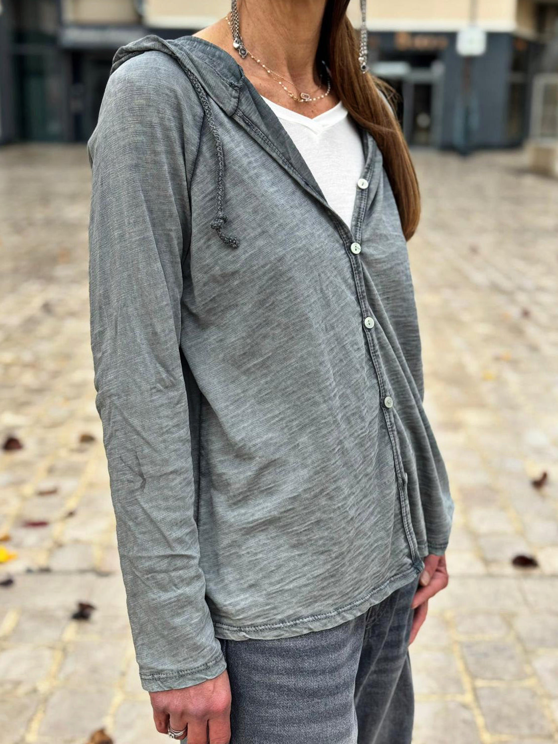 Haut à capuche TALNA Gris