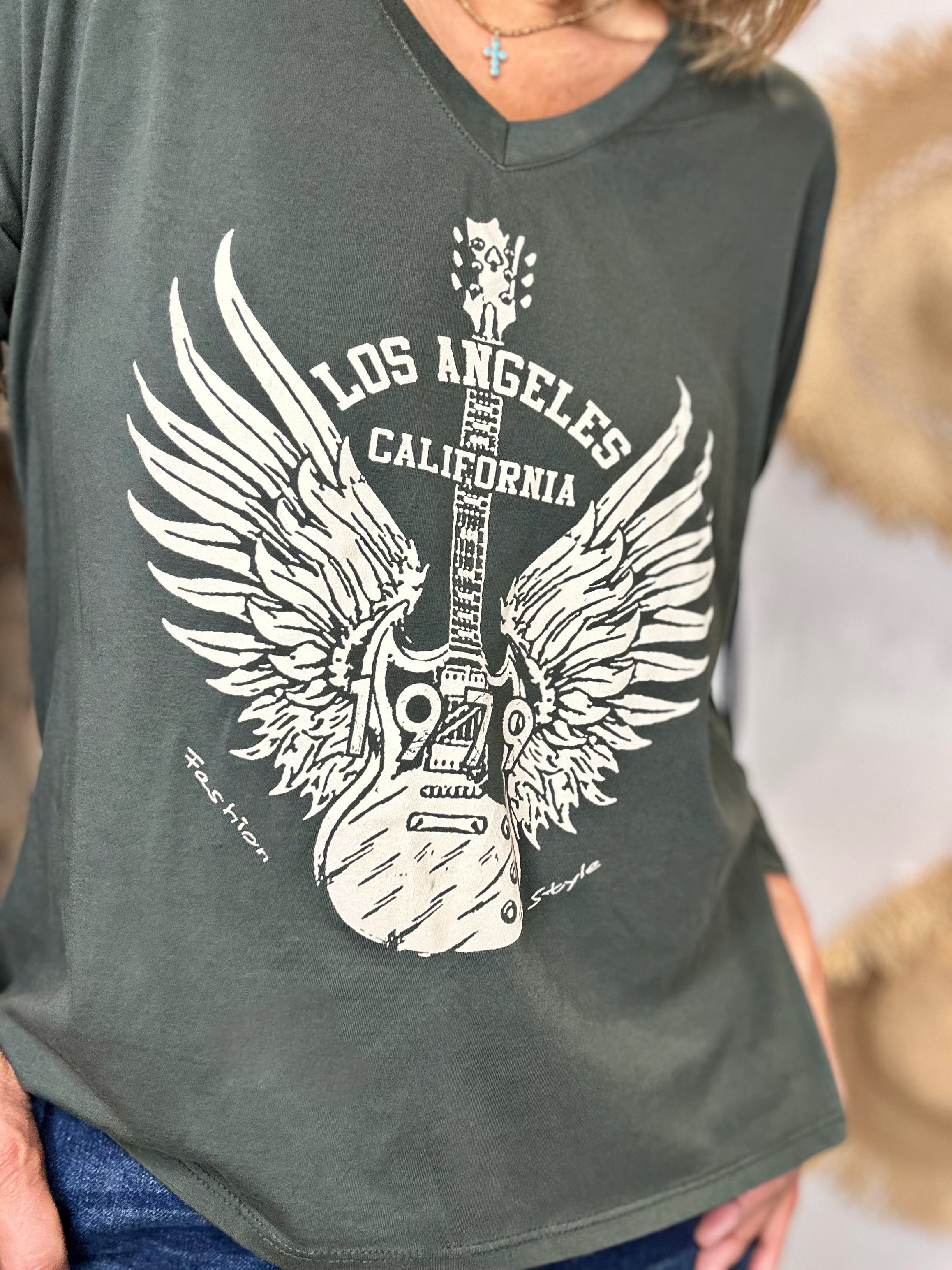 Tee shirt LOS ANGELES Kaki