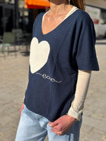 Charger l'image dans la galerie, Pull LOVE Marine/Ecru
