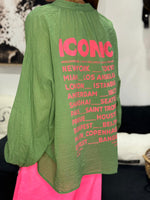 Charger l'image dans la galerie, Chemise Vert imprimé dos - LORYA
