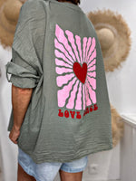 Charger l'image dans la galerie, Chemise LOVE PEACE Kaki
