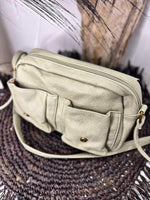 Charger l'image dans la galerie, Sac bandoulière BRUME Vert effet cuir grainé
