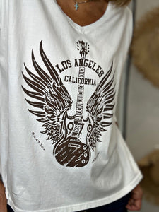 Tee shirt LOS ANGELES Blanc