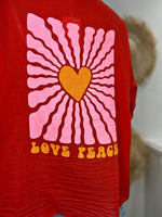 Charger l'image dans la galerie, Chemise LOVE PEACE Rouge
