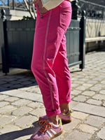 Charger l'image dans la galerie, Pantalon jogging MIKO Fuchsia taille élastiquée bandes pailletées
