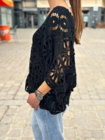 Charger l'image dans la galerie, Pull crochet + Top ZARA Noir
