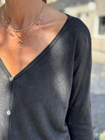 Charger l&#39;image dans la galerie, Gilet lin TITO Anthracite

