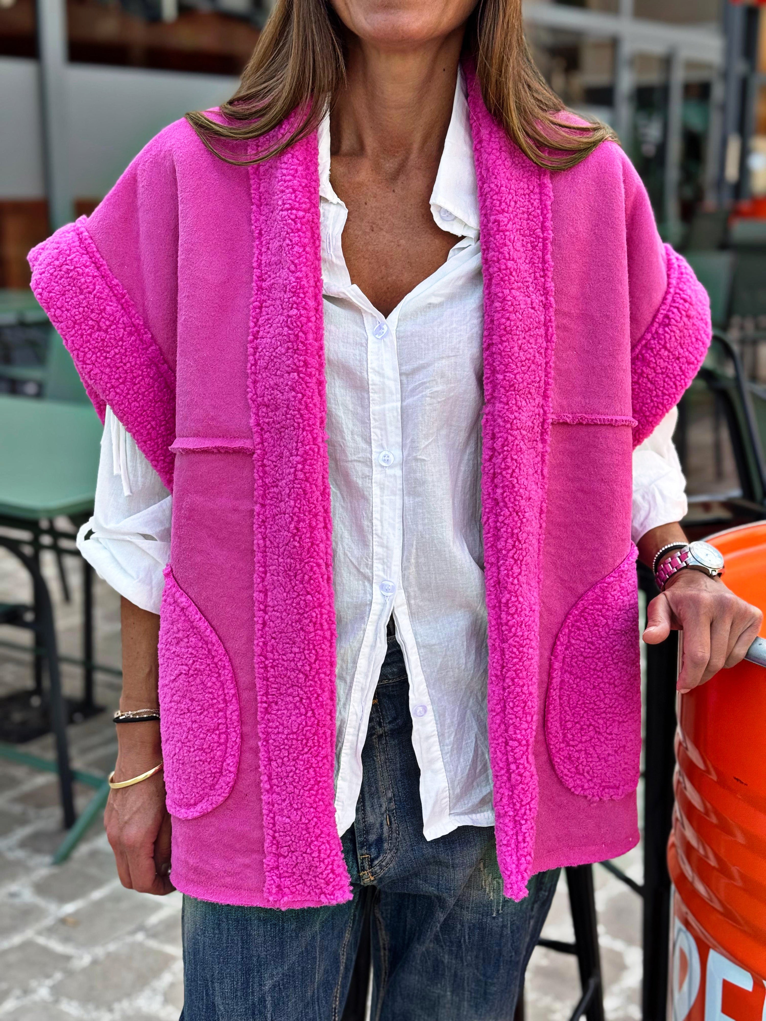 Blouson sans manche LOOMY Fuchsia