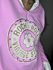 Tee shirt ROCK & ROLL Rose malabar