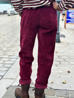 Charger l'image dans la galerie, Pantalon velours cotelé souple LEON Bordeaux
