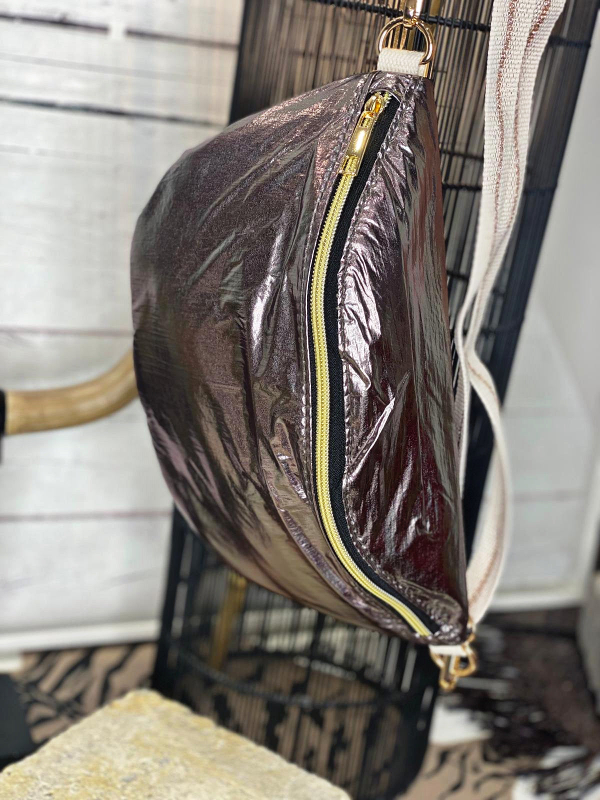 Banane BELINDA Gris mauve métallisé