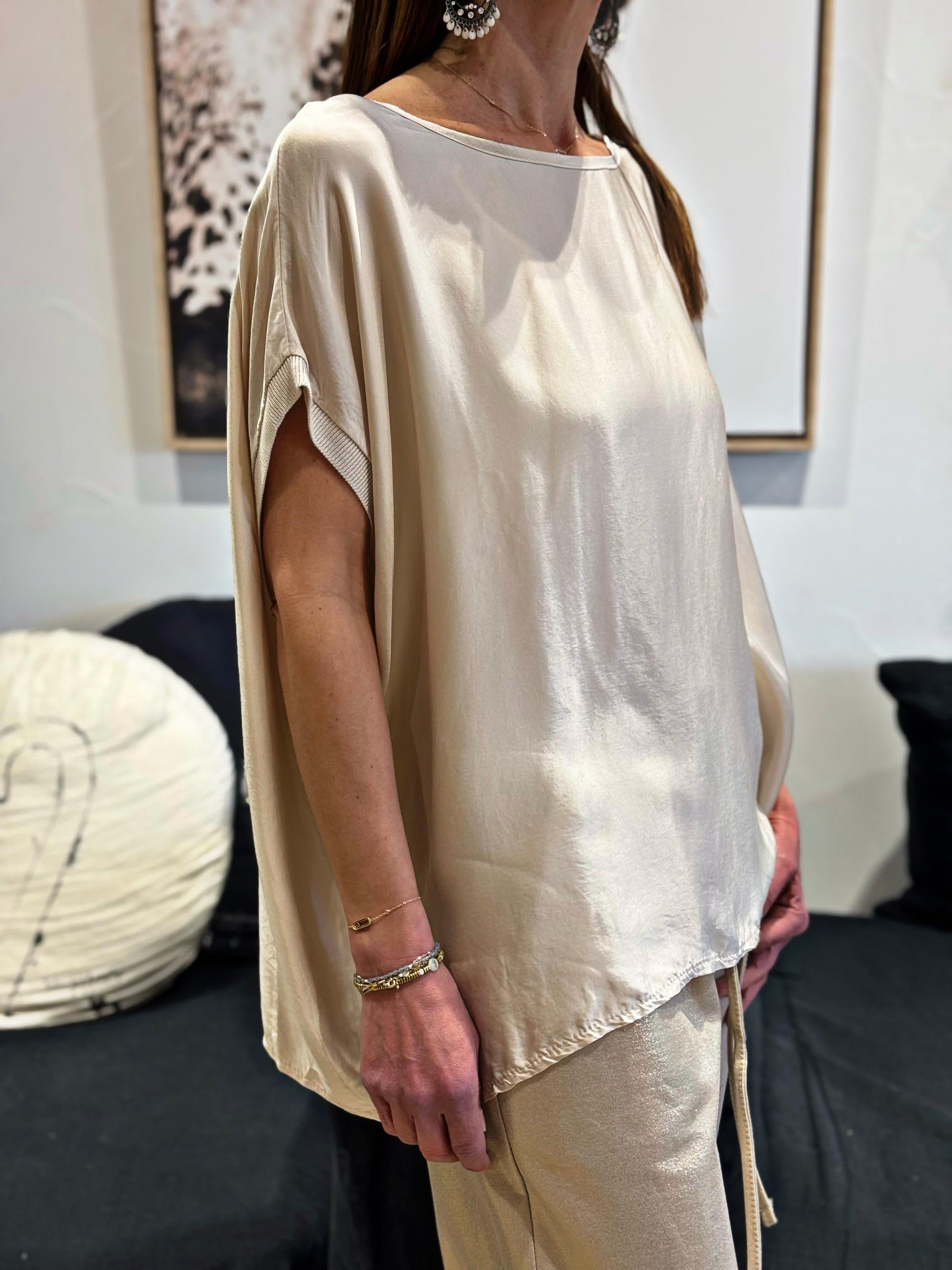 Top satiné SERENITE Beige clair