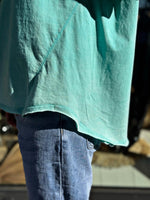 Charger l&#39;image dans la galerie, Tee shirt SMILE Turquoise effet délavé
