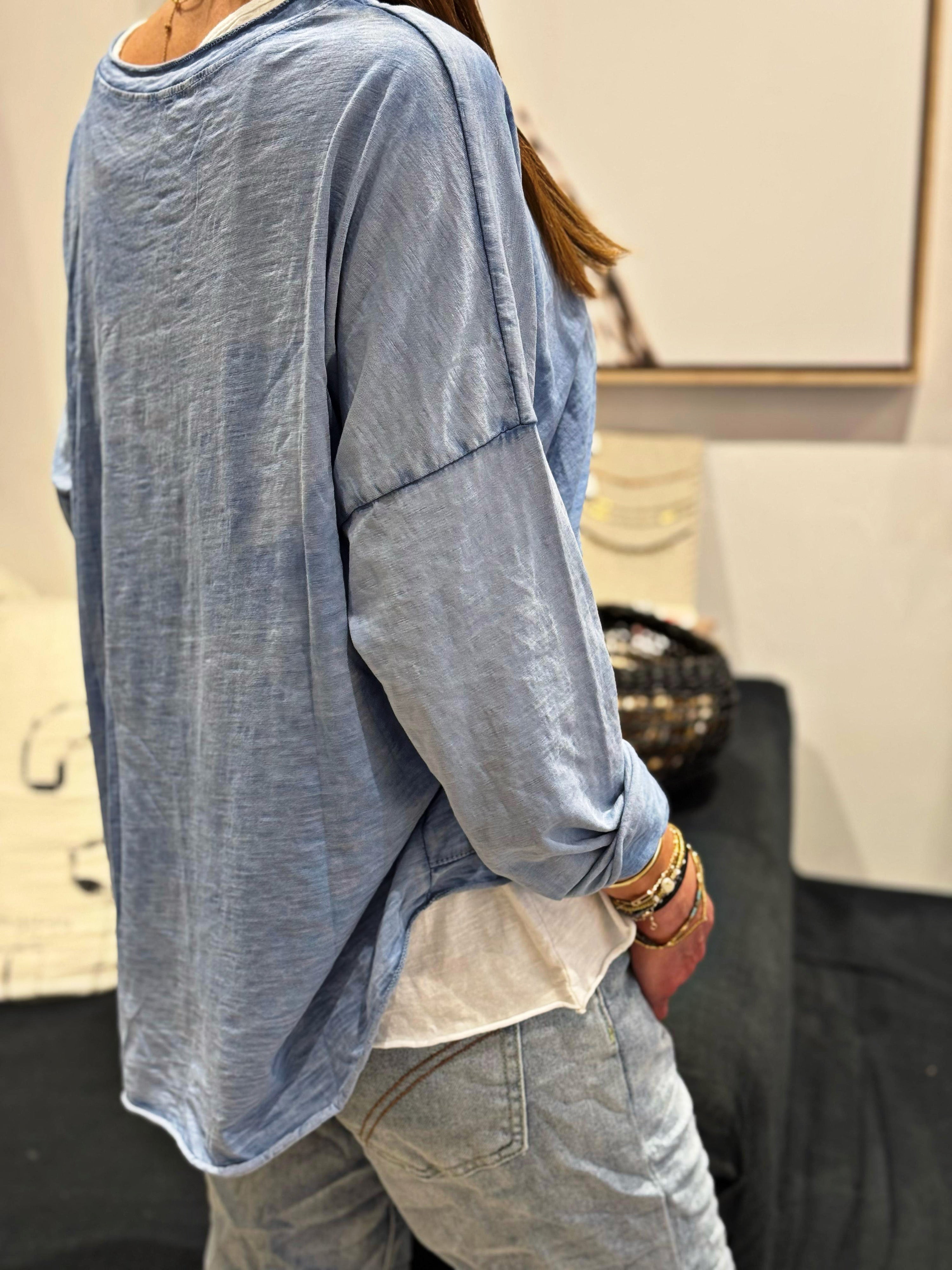 Tee shirt + Débardeur LYLIO Bleu jeans